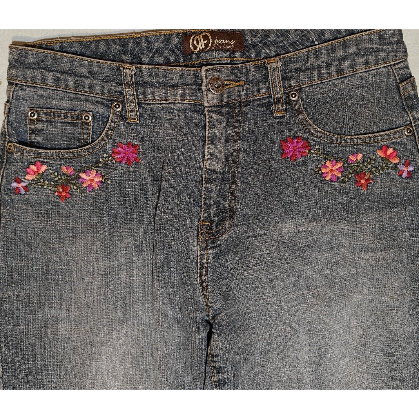 Floral Embroidered Bootcut Jeans
