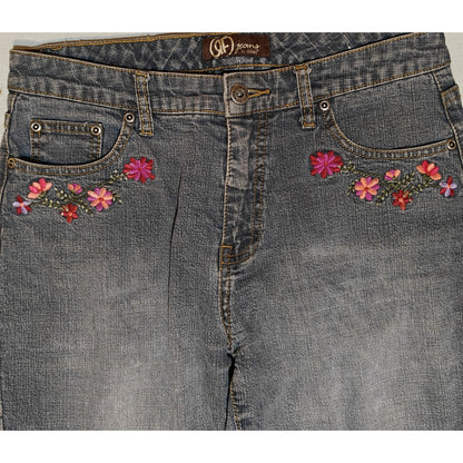 Floral Embroidered Bootcut Jeans
