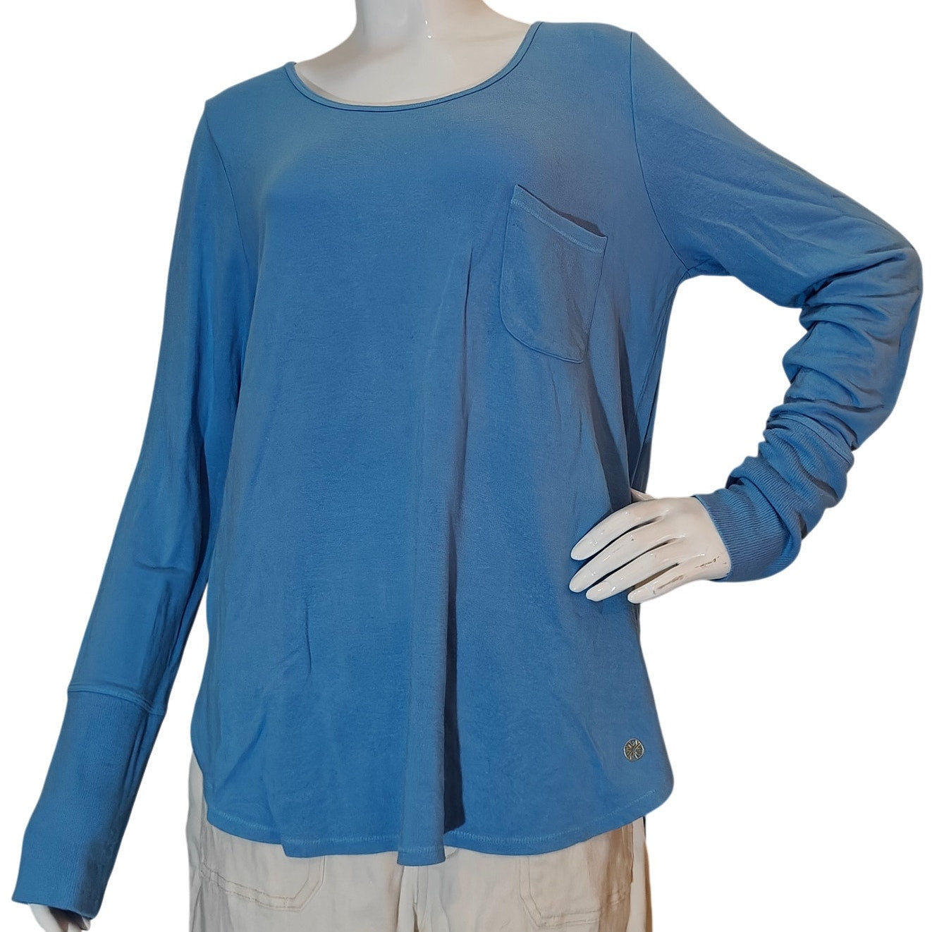 Blue Long-Sleeve Pocket Tee