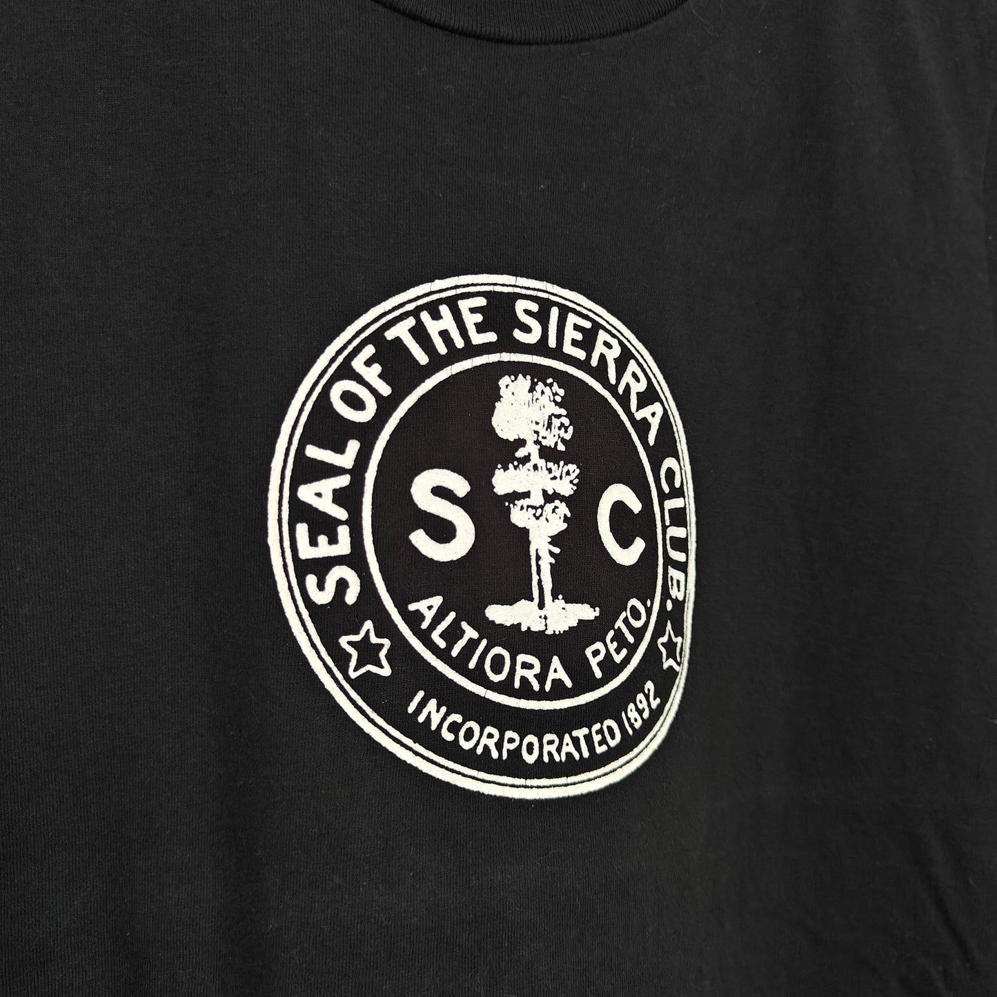Black Graphic Tee with Sierra Club Logo