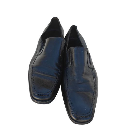 Black Leather Slip On Dress Shoes Made in Italy