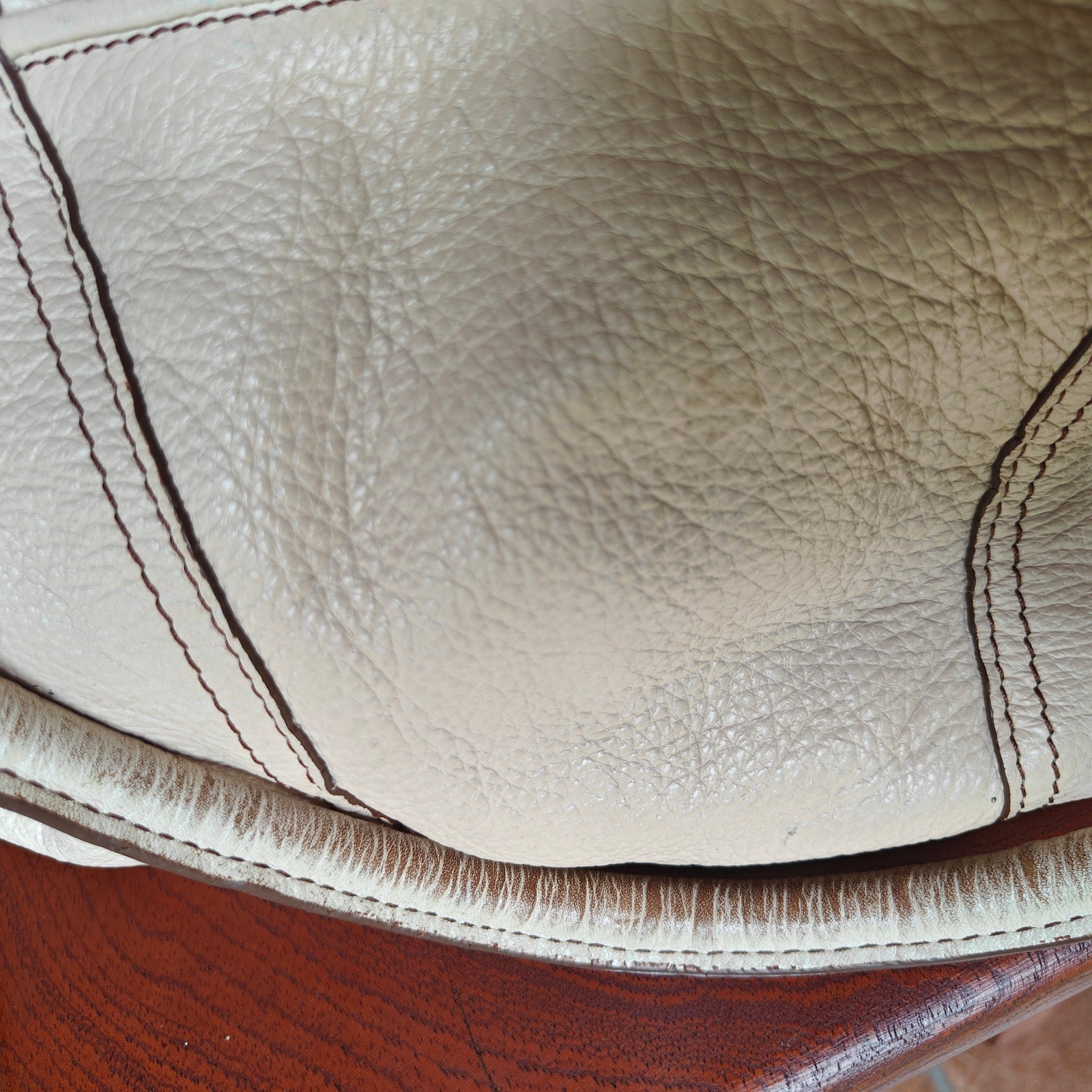 White Pebbled Leather Tote Bag