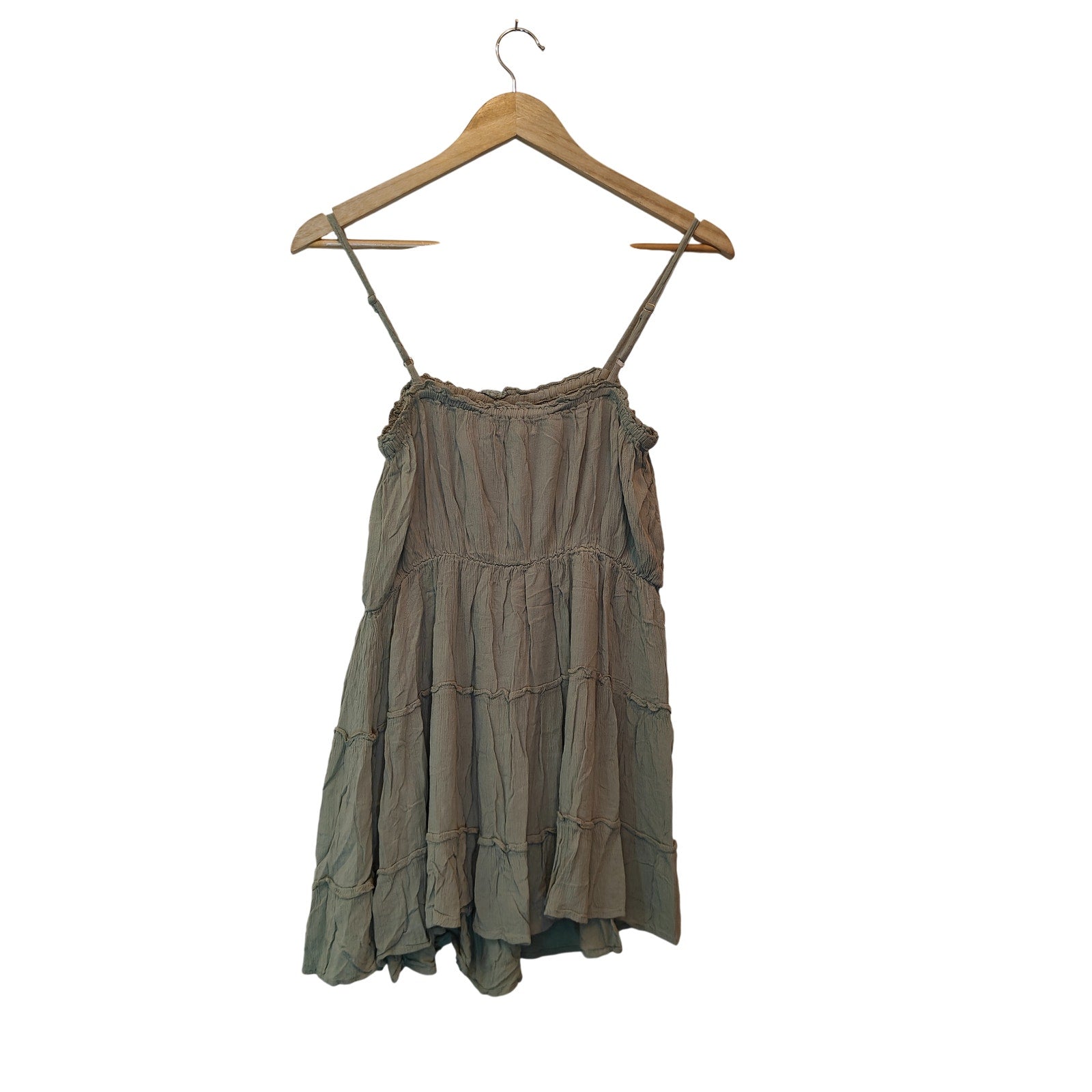 Sage Green Boho Babydoll Dress