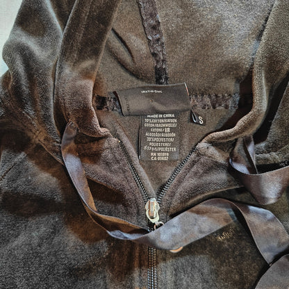 Black Velour Zip Hoodie