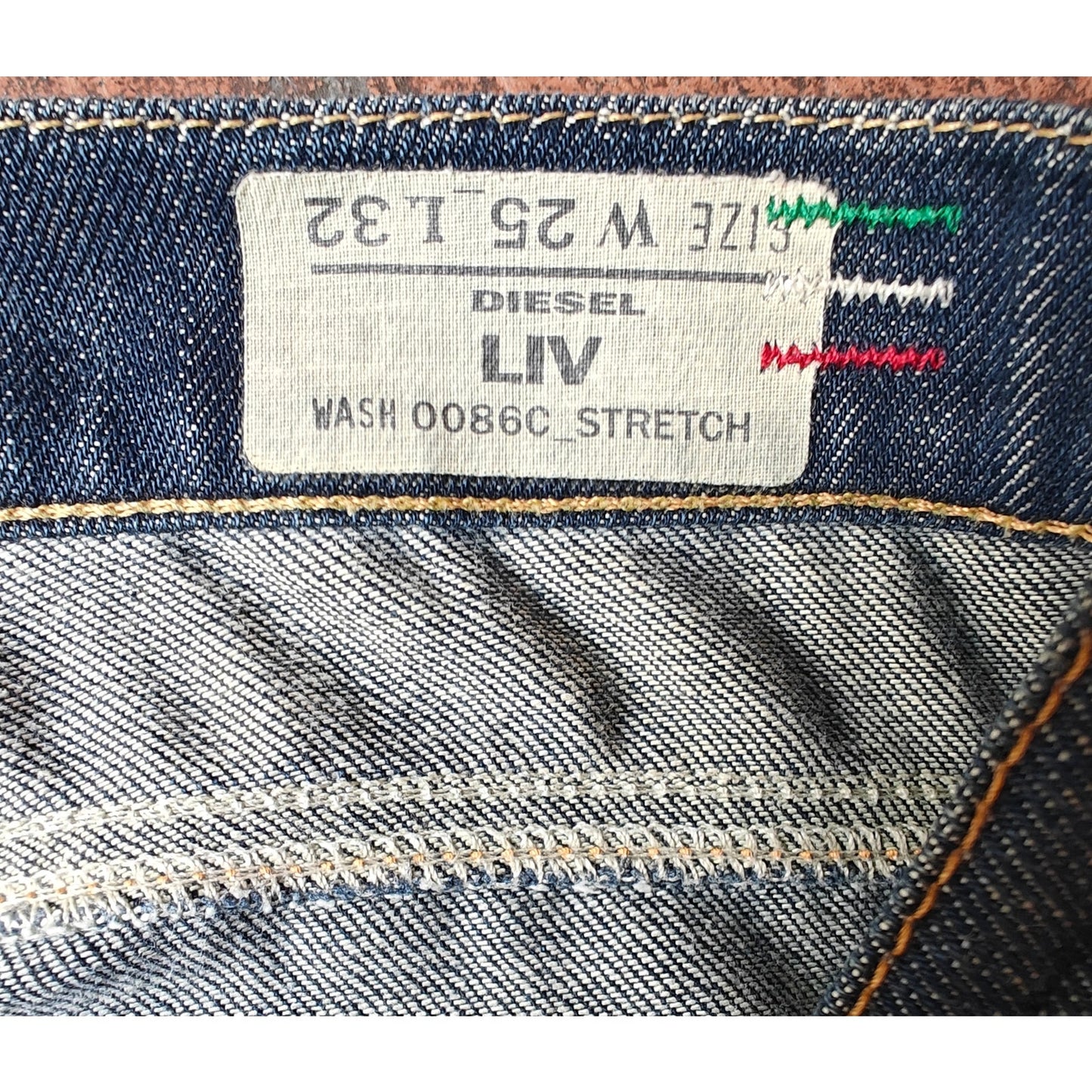 Diesel Liv 008QQ Stretch Slim Straight Jeans W25 L32 Italy Y2K Blue