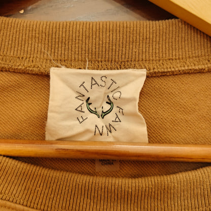 Tan Exposed Seam Oversized Slouchy Sweatshirt