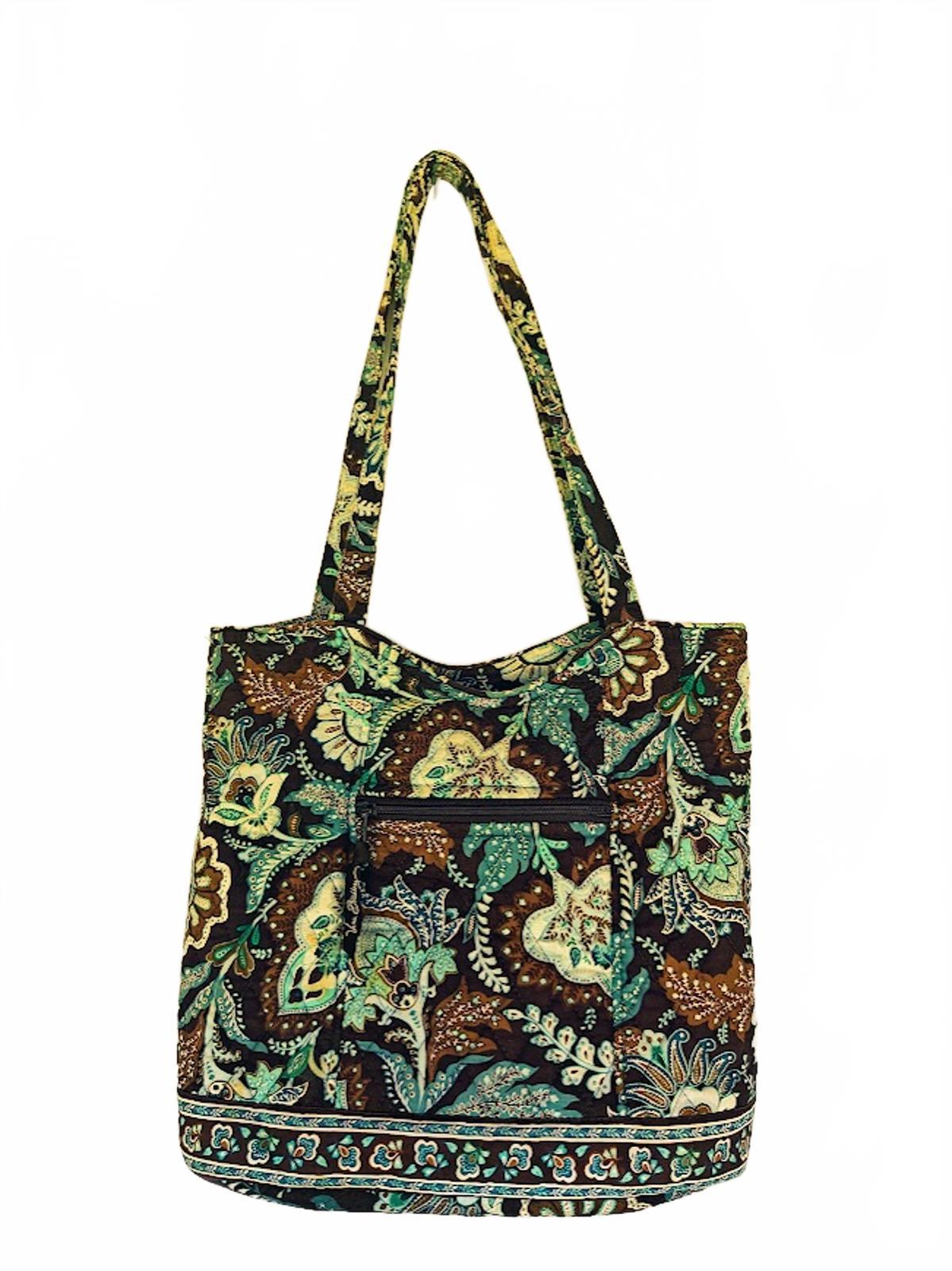Quilted Bag in Brown and Aqua