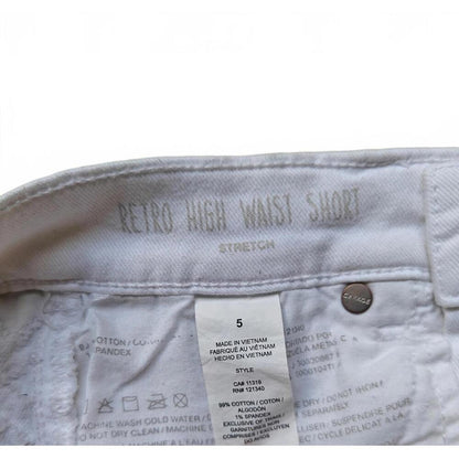 Garage White Retro High Rise Denim Shorts