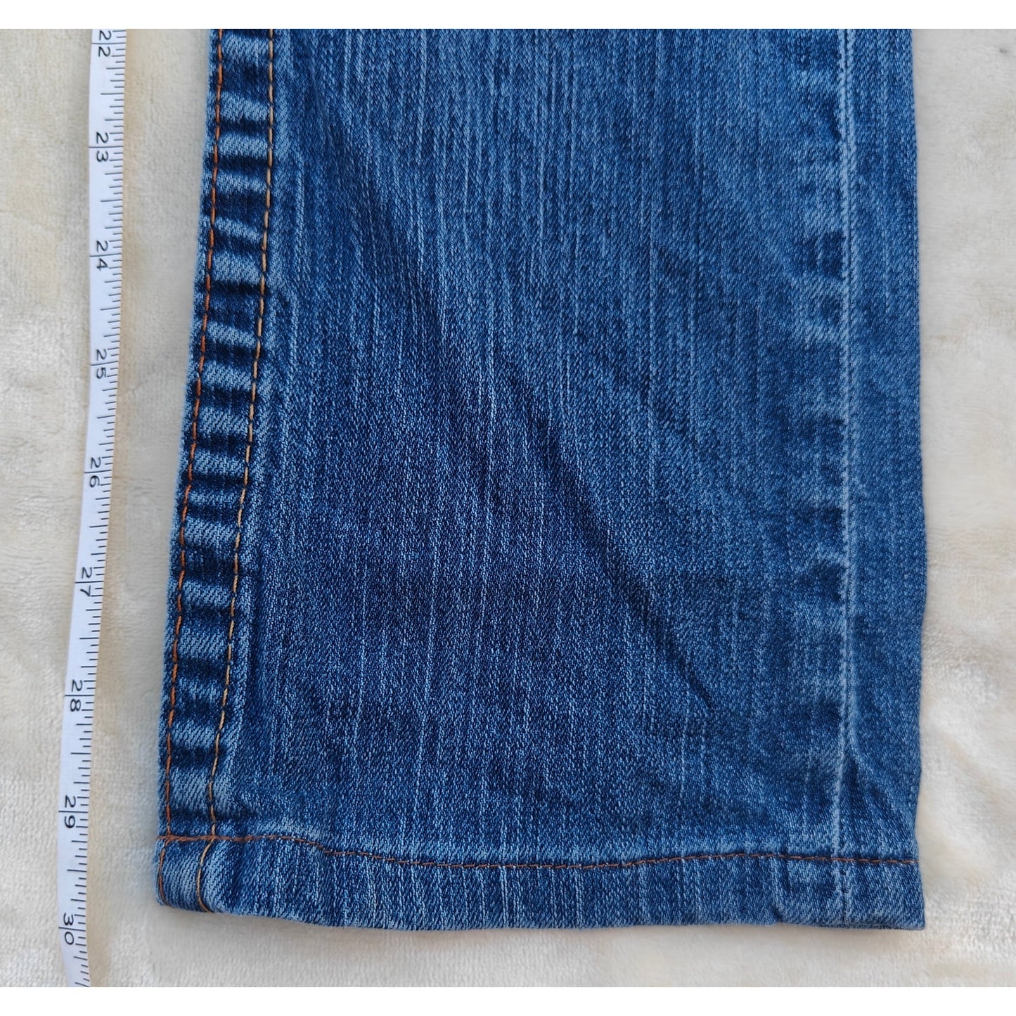Mid Rise Straight Leg Medium Wash Jeans