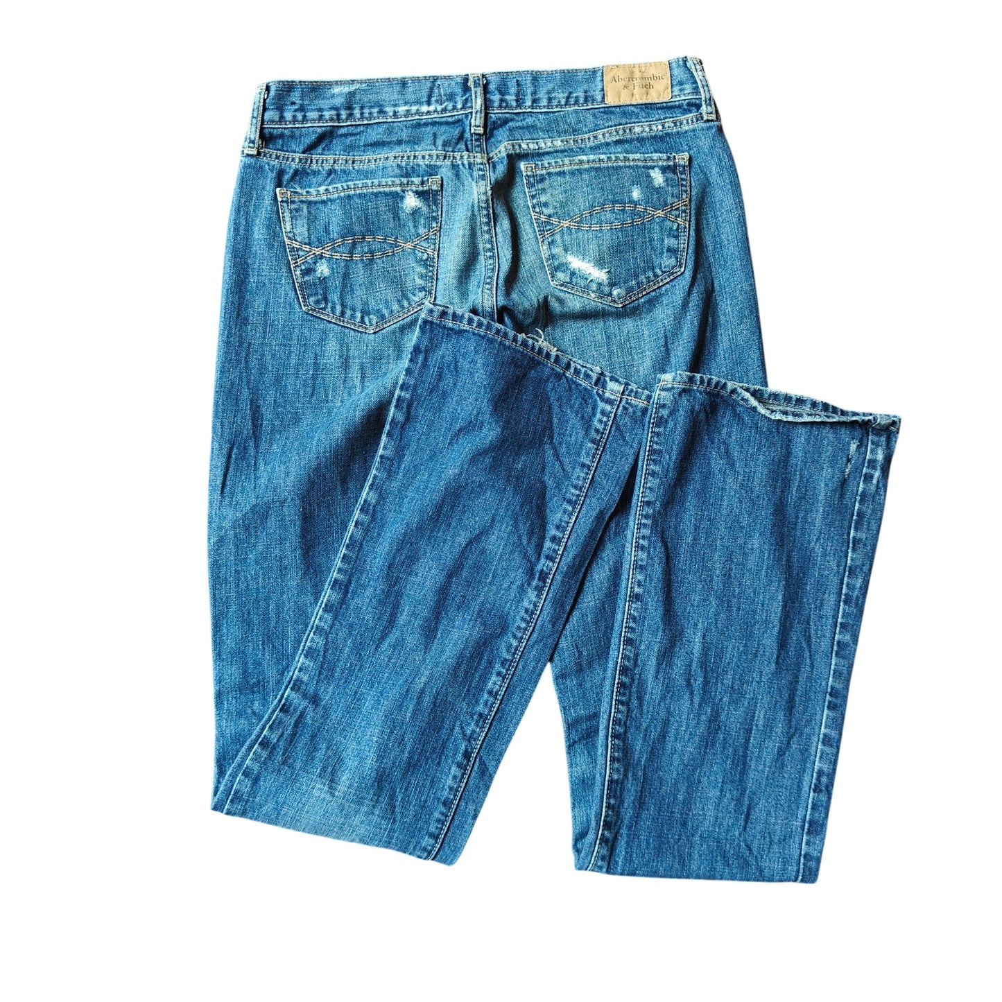 Distressed Medium Wash Flare Jeans