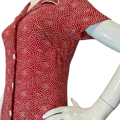 Red and White Polka Dot Midi Dress