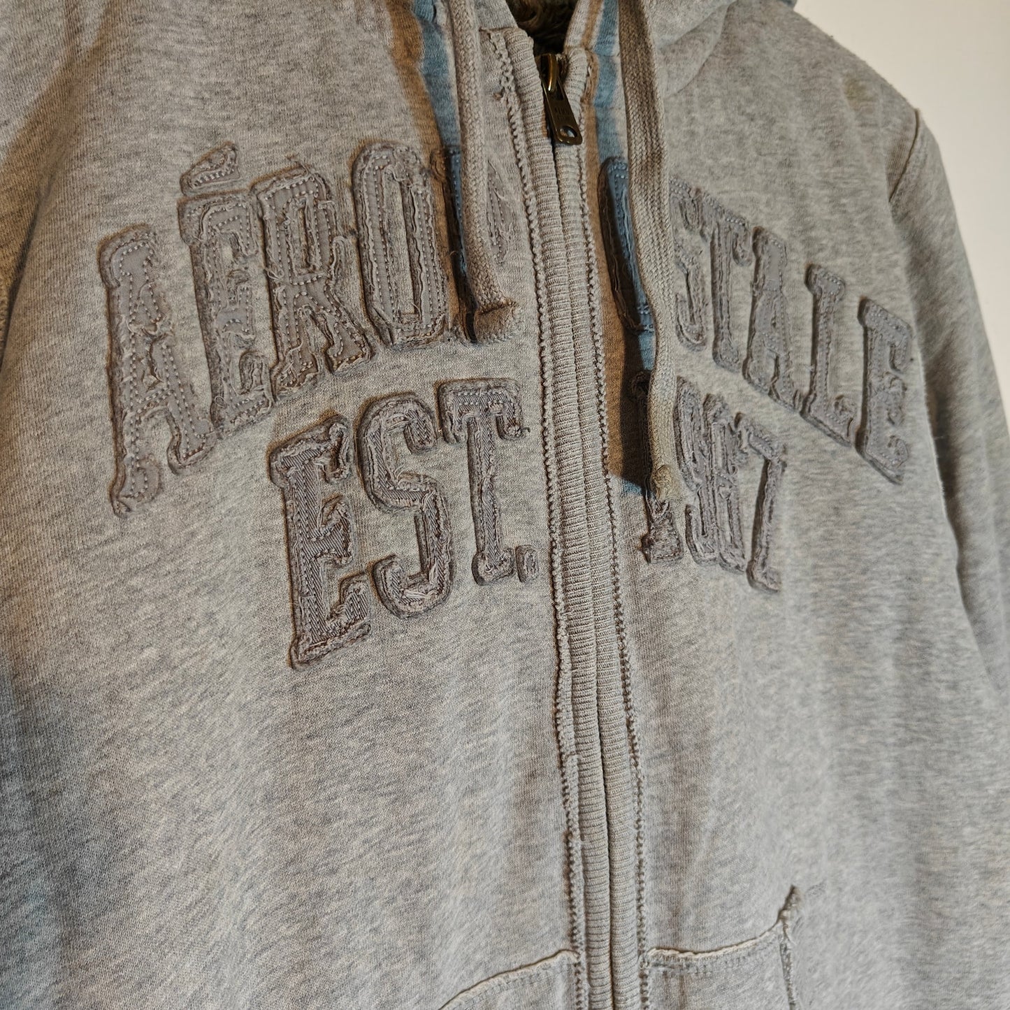 Gray Sherpa Lined Zip-Up Logo Hoodie