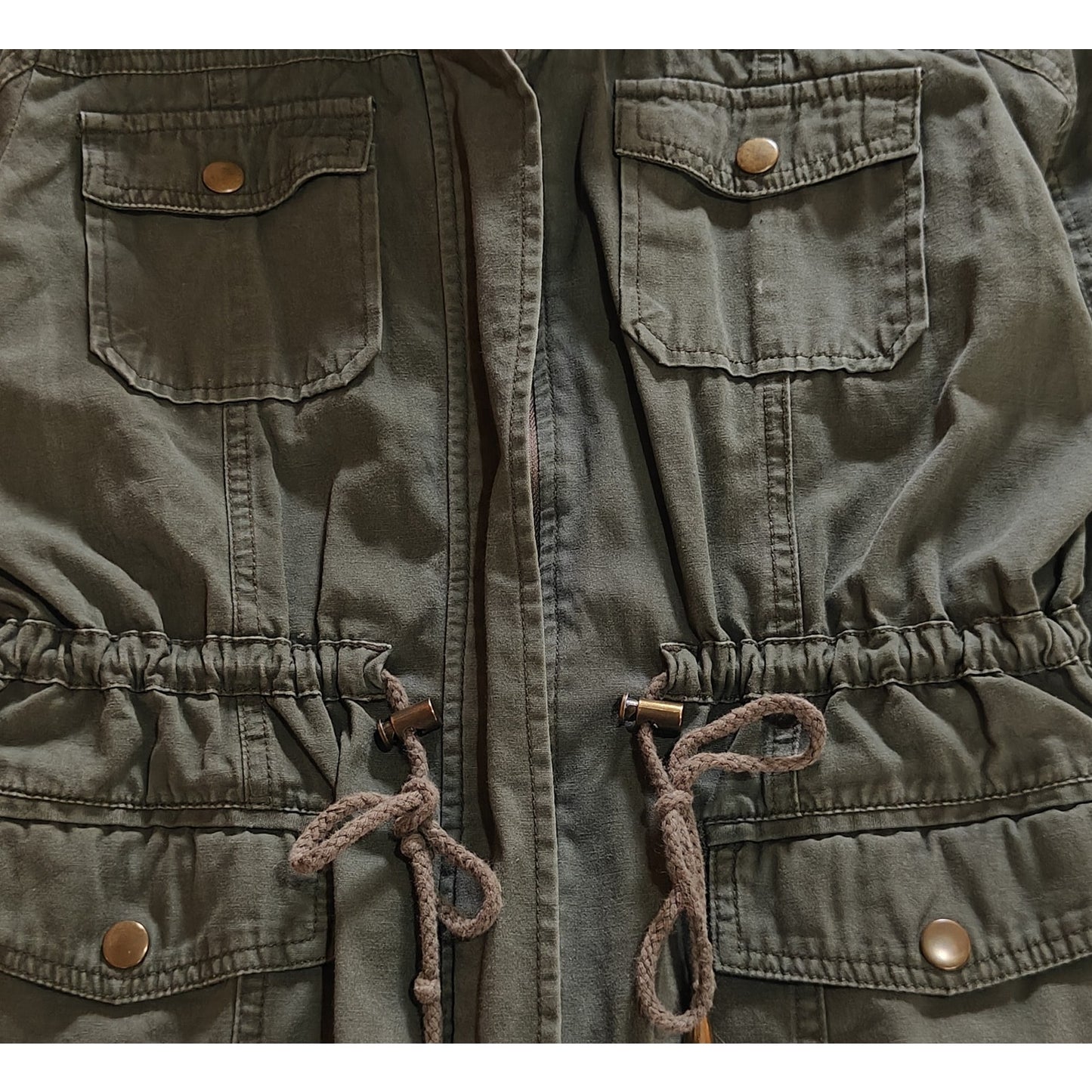 Olive Green Hooded Utility Jacket