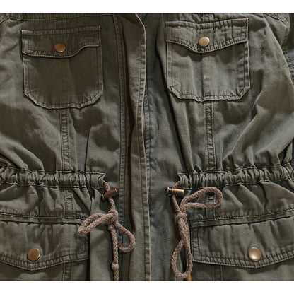Olive Green Hooded Utility Jacket