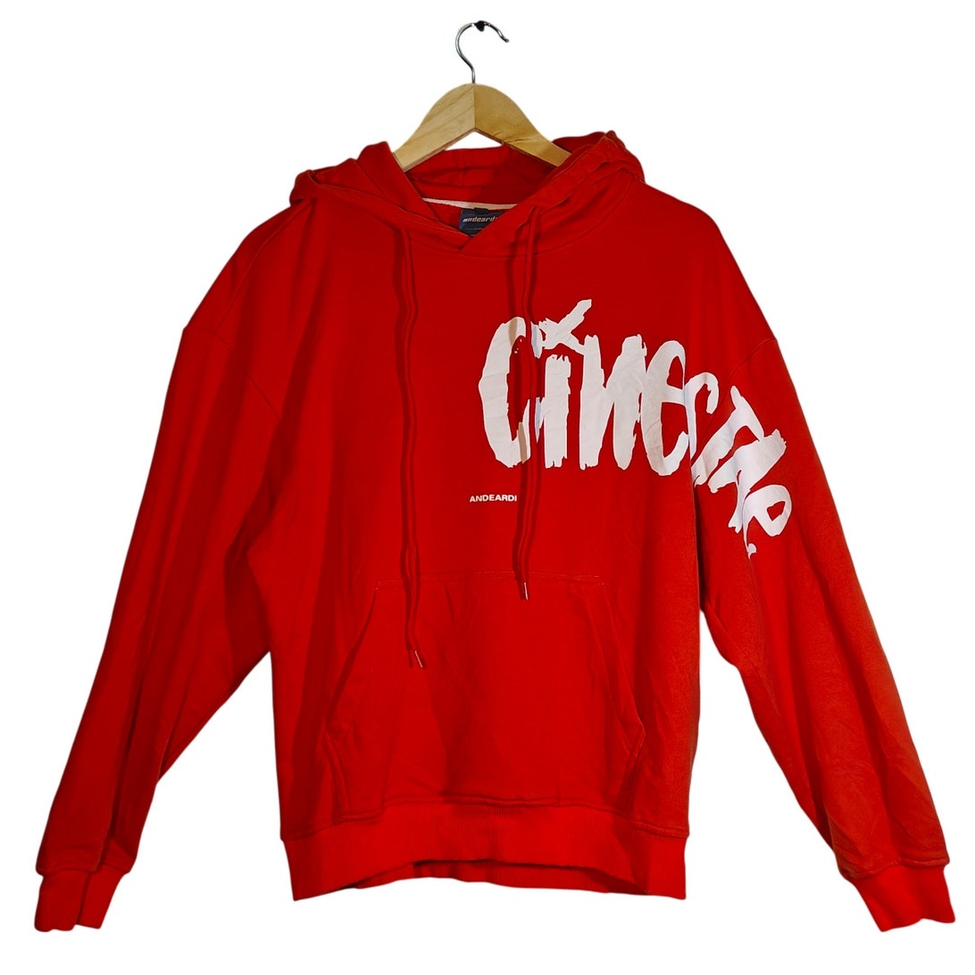 Orange Graphic Oversized Hoodie