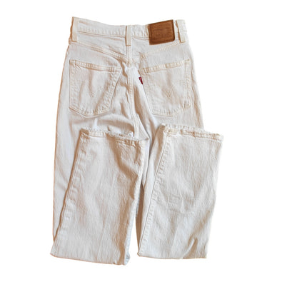 Ribcage Straight Ankle White Jeans