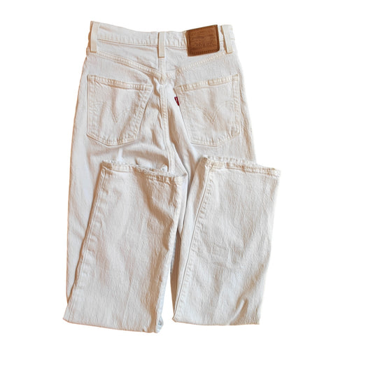 Ribcage Straight Ankle White Jeans