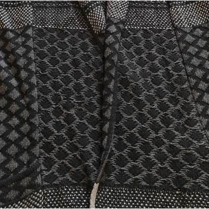 Black and Gray Textured Knit Open Front Coatigan