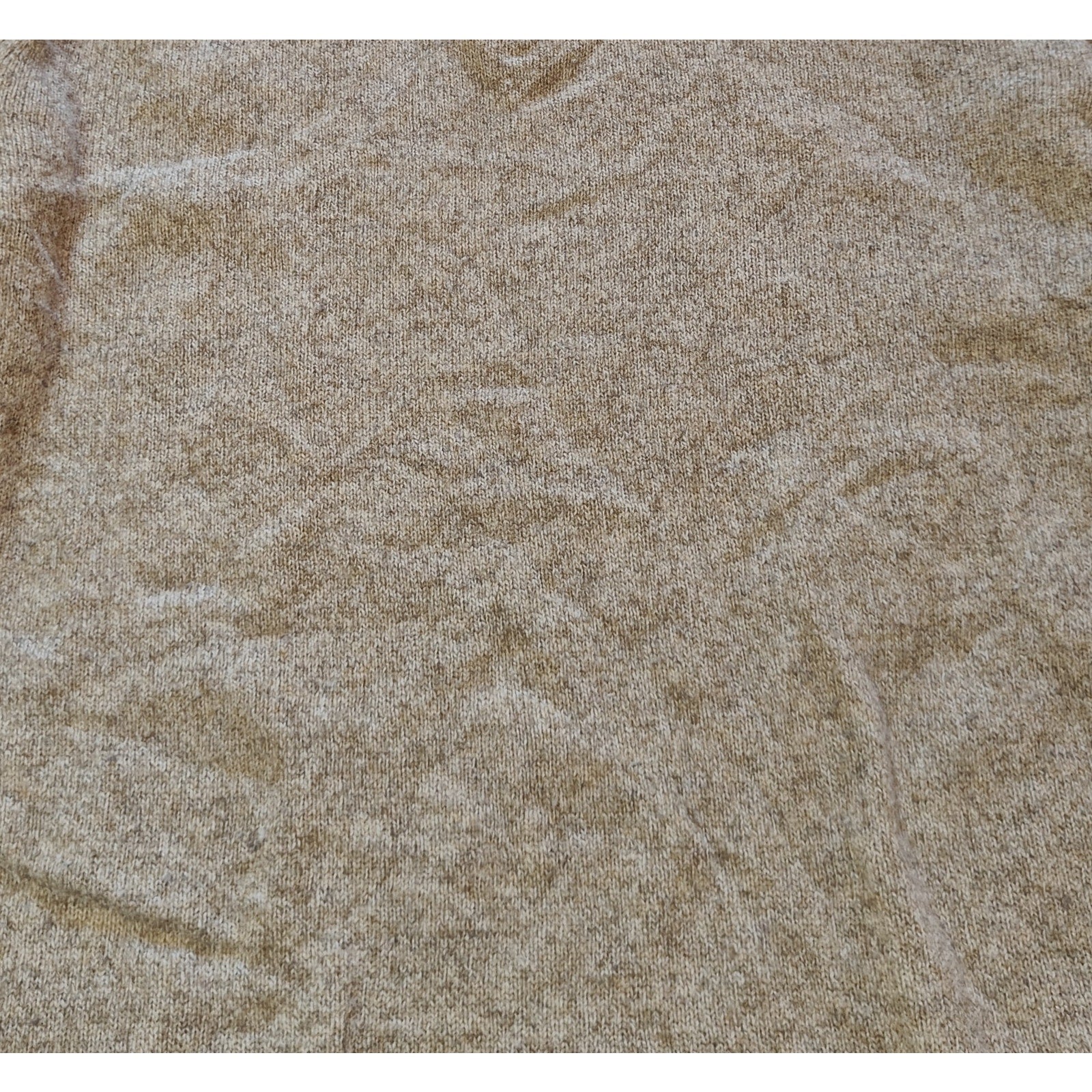 Beige Heathered Quarter Zip Pullover Sweater