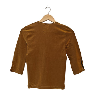 Mustard Scoop Neck 3/4 Sleeve Top