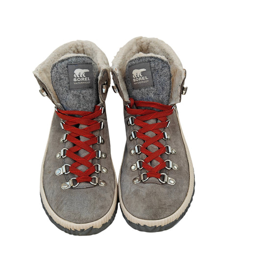 Gray Out ’N About Conquest Waterproof Suede Shearling Boots