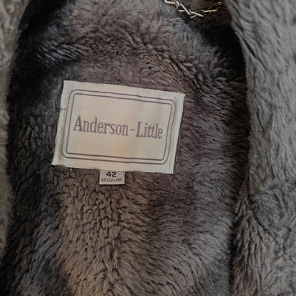 Vintage Herringbone Fur-Lined Wool Coat