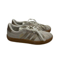 White/Gold Suede Sneakers with Gum Sole