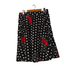 Polka Dot Floral Midi Skirt