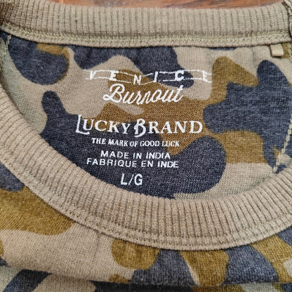 Green Camo Burnout Crewneck Sweatshirt