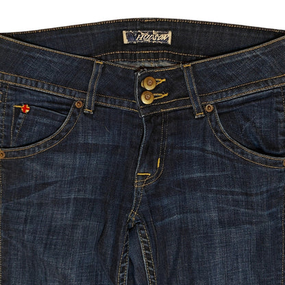 Dark Wash Raw Hem Straight Leg Jeans