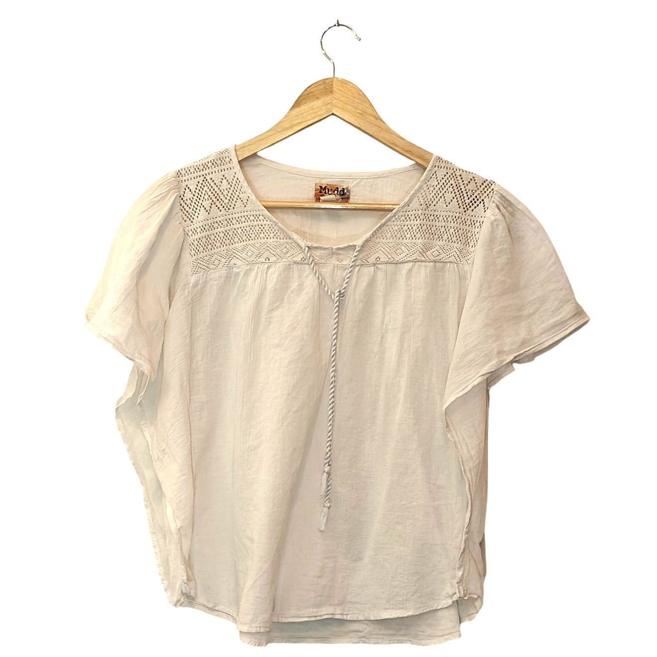 White Boho Peasant Top