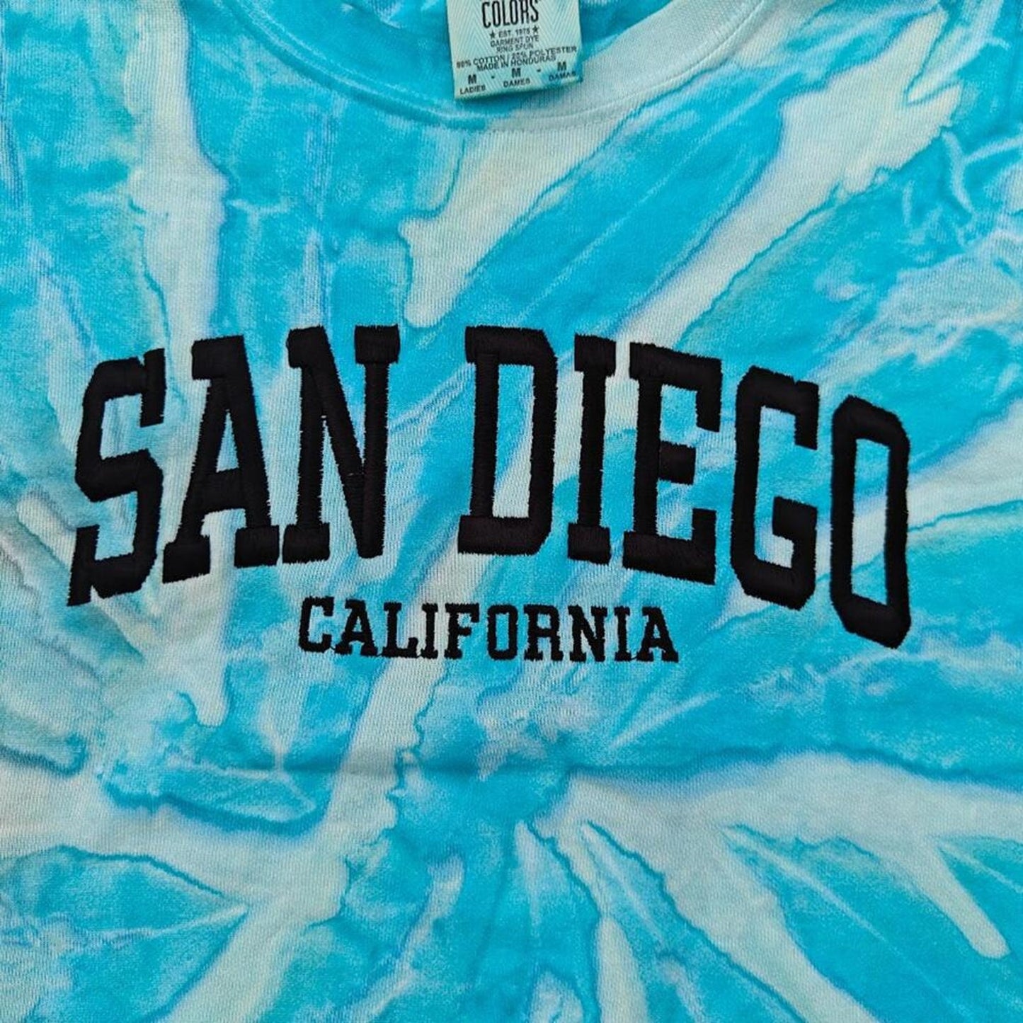 Aqua Tie-Dye San Diego California Sweatshirt