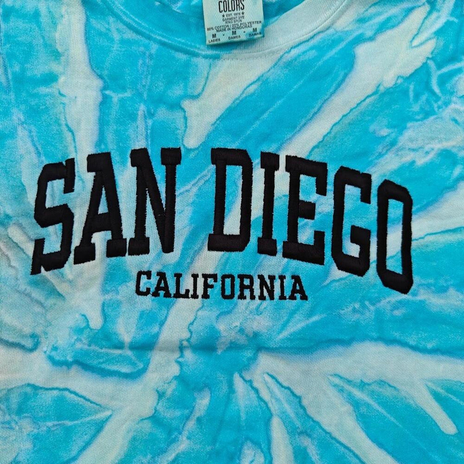 Aqua Tie-Dye San Diego California Sweatshirt