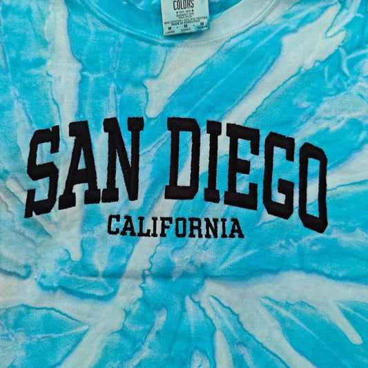 Aqua Tie-Dye San Diego California Sweatshirt