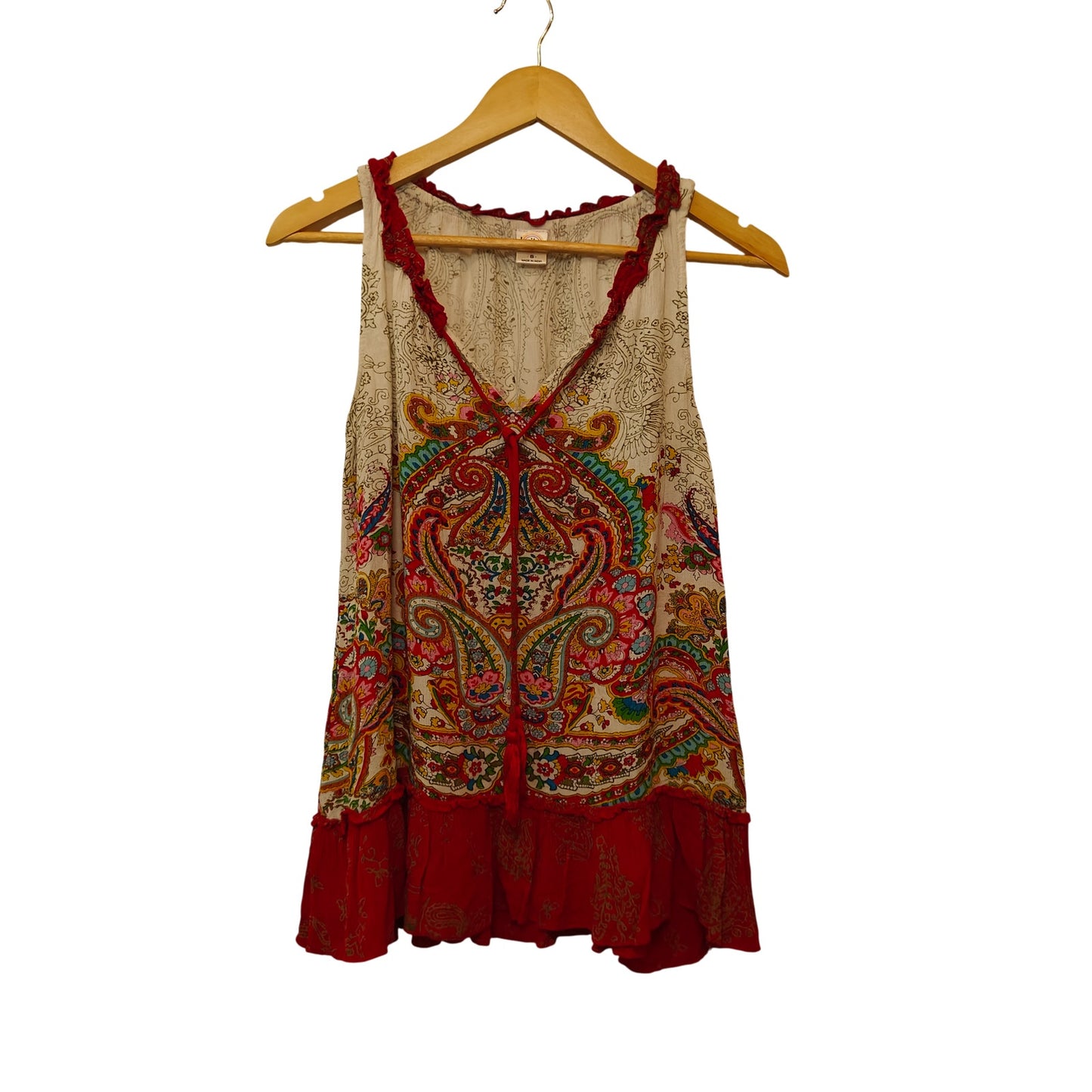 Boho Paisley Print Sleeveless Tank Top
