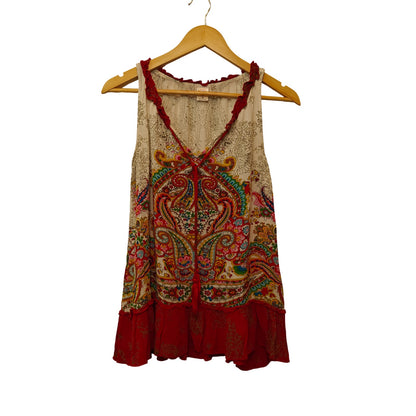 Boho Paisley Print Sleeveless Tank Top