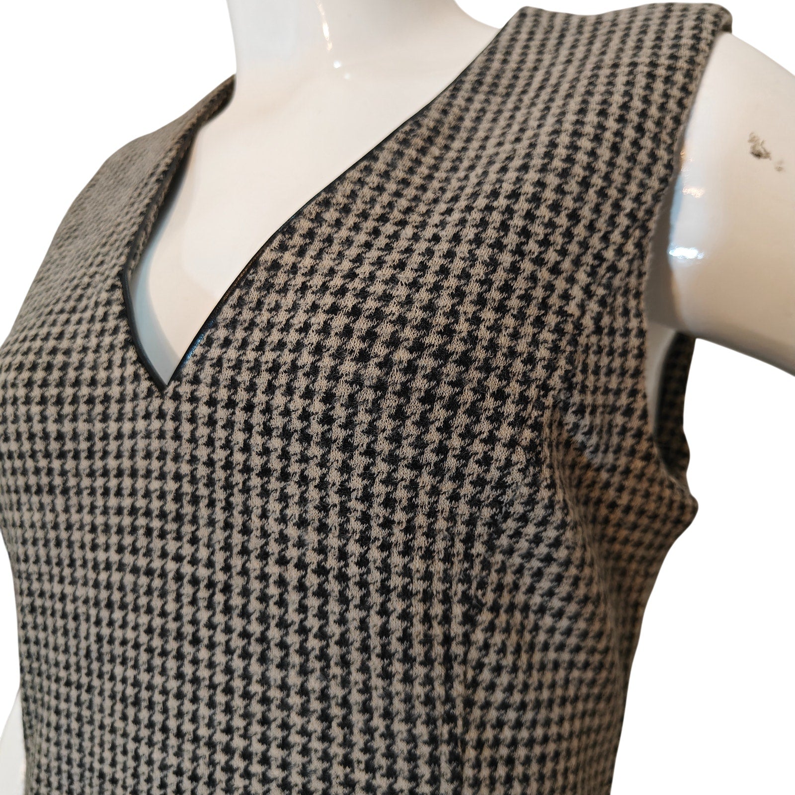 Houndstooth Wool Blend Sheath Dress