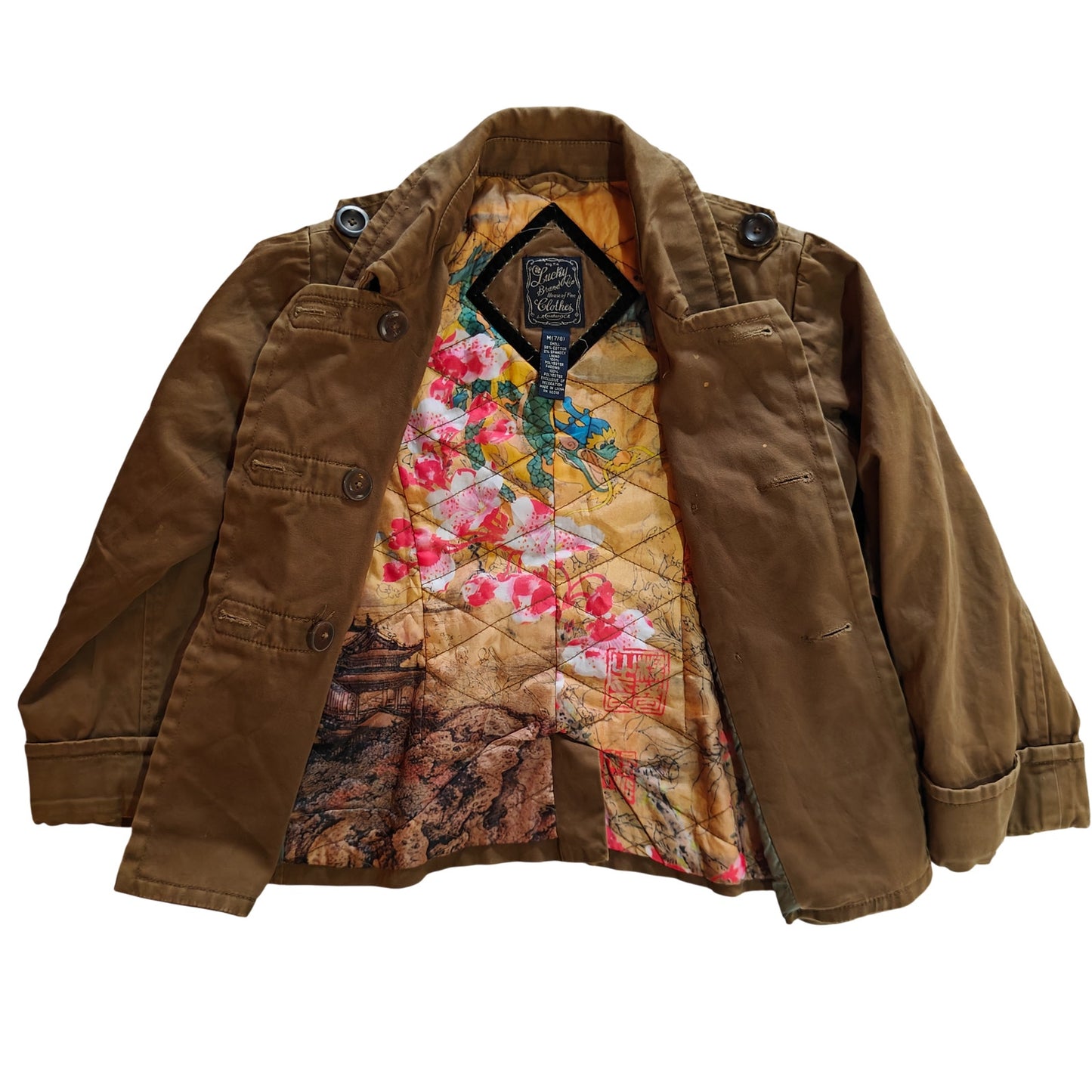 Brown Embroidered Military Jacket