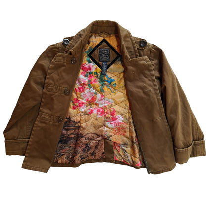 Brown Embroidered Military Jacket