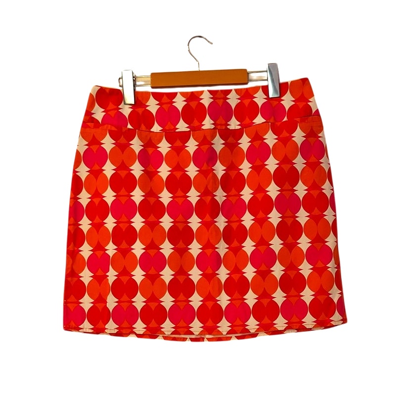 Mod Orange and Pink Geometric Print Mini Skirt
