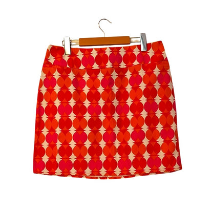 Mod Orange and Pink Geometric Print Mini Skirt