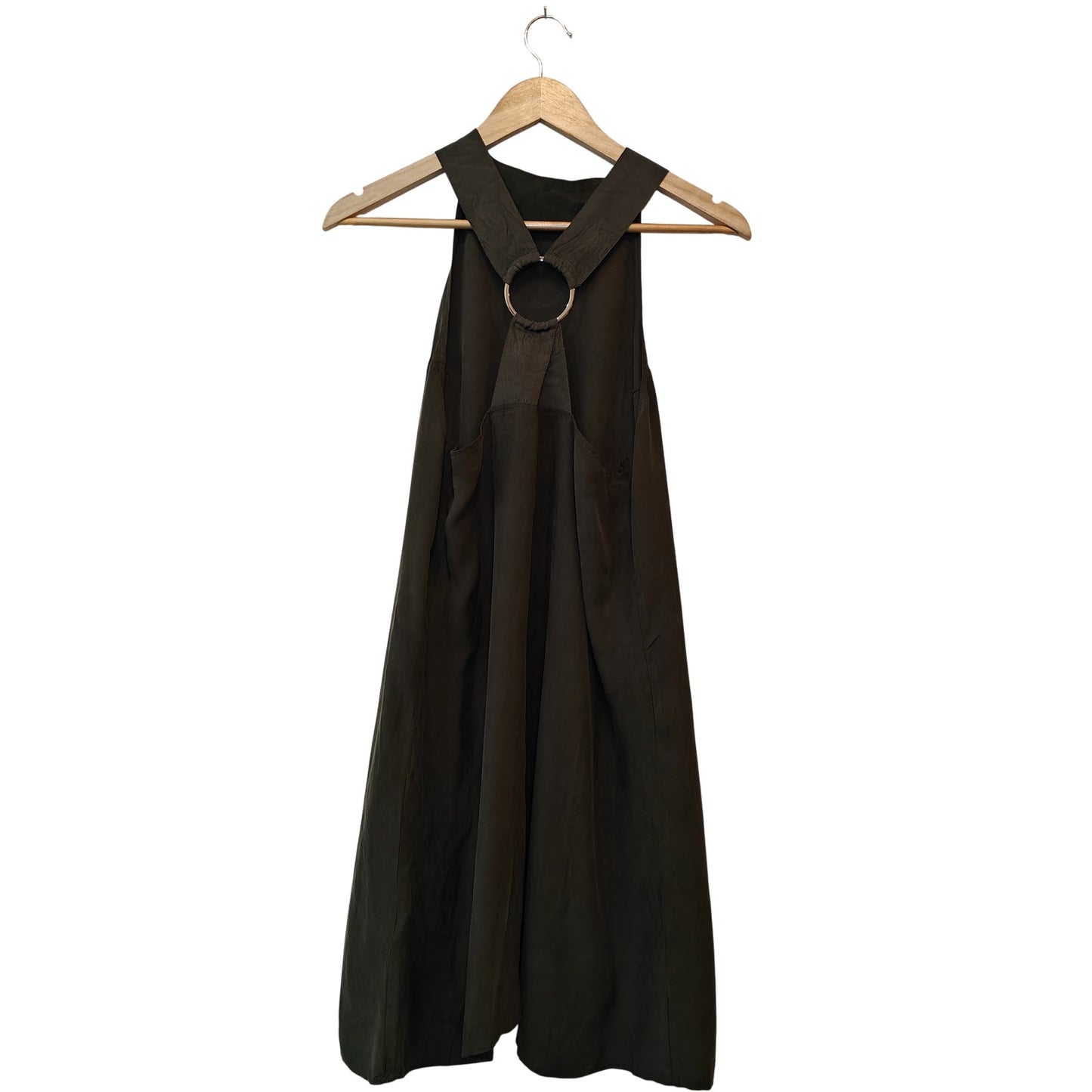 Olive Green Halter Shift Dress