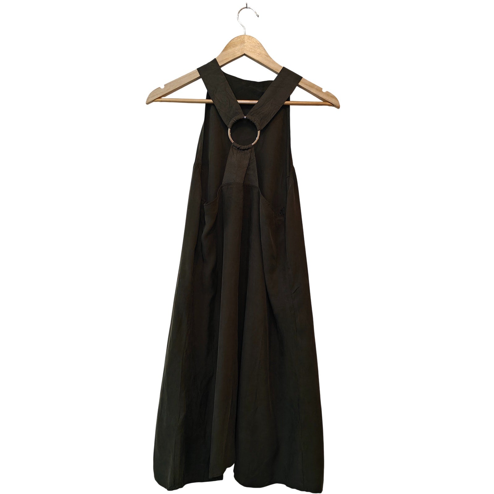 Olive Green Halter Shift Dress