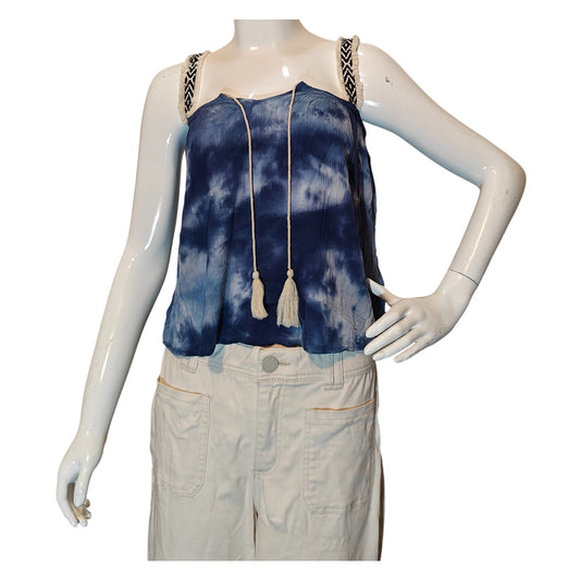 Blue Tie-Dye Boho Tank