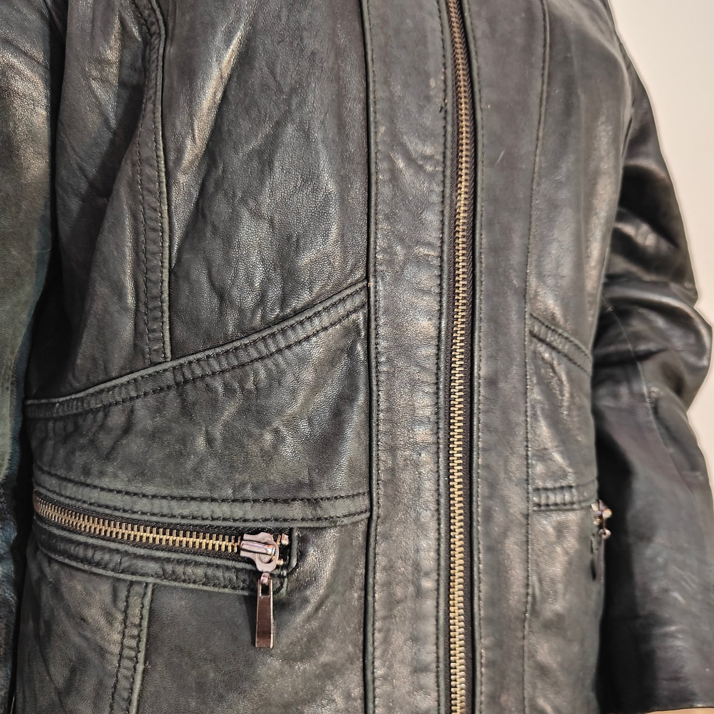 Black Leather Moto Jacket