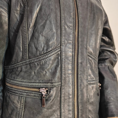 Black Leather Moto Jacket