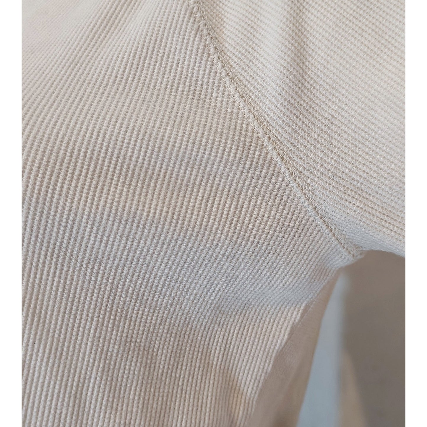 Cream Waffle Knit Thermal Top