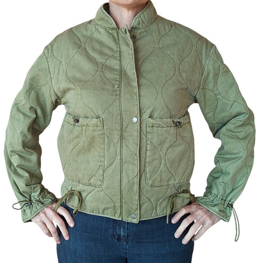 Olive Green Quilted Jacket