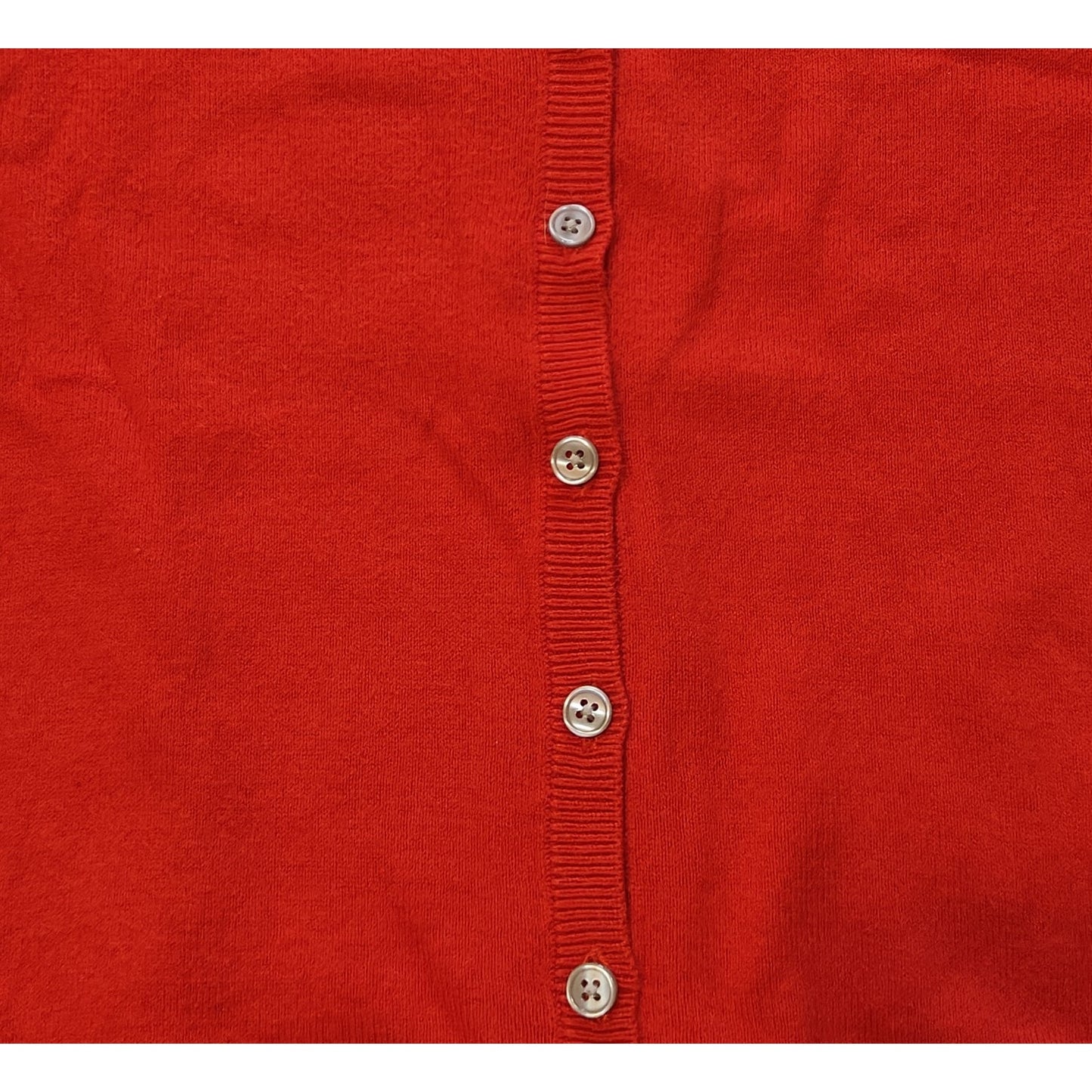 Red Button Front Crewneck Cardigan