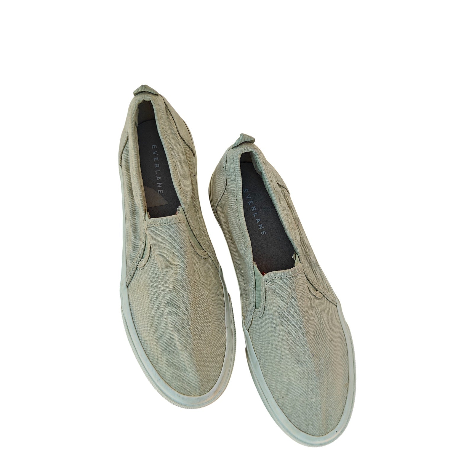 Beige Canvas Slip On Sneakers